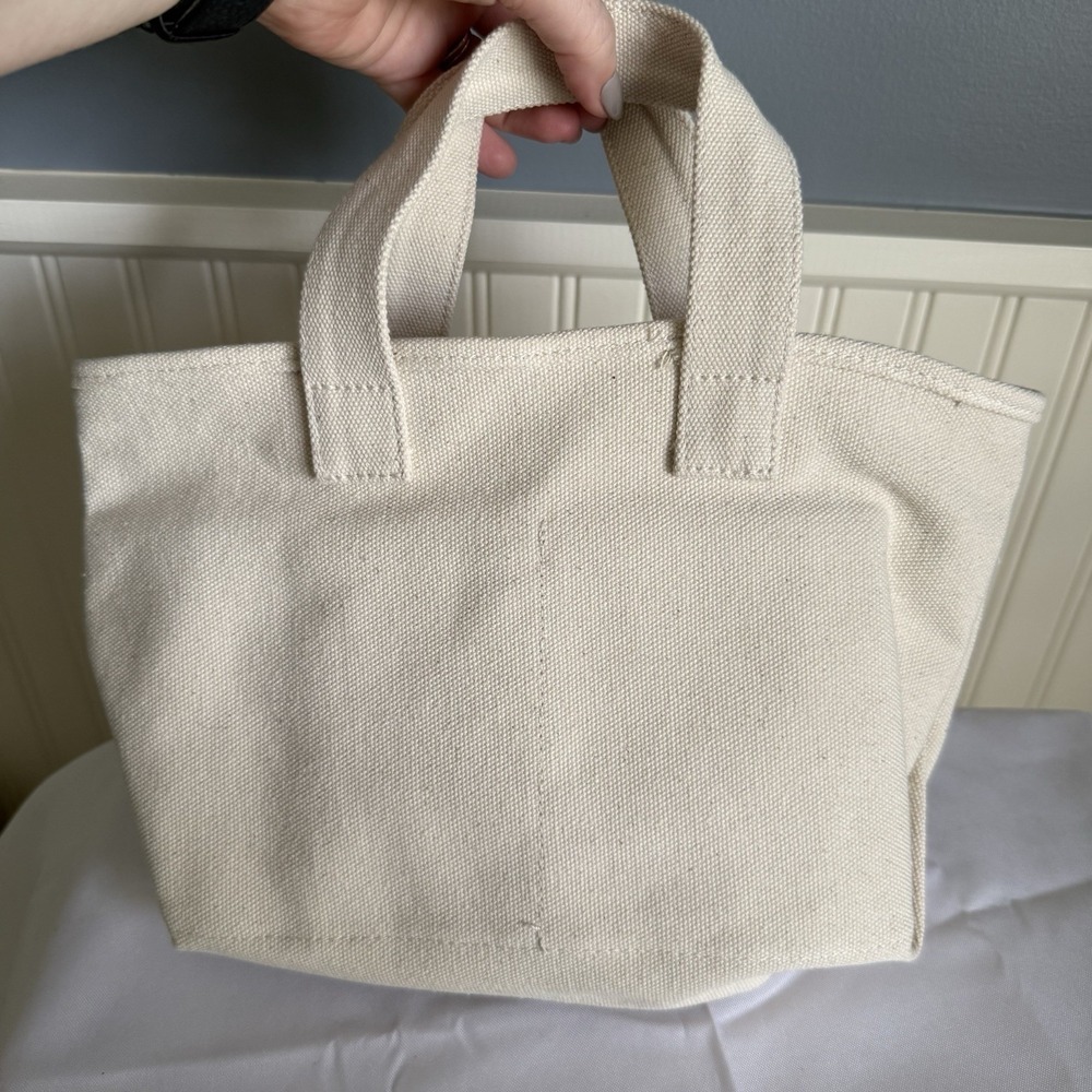 Parke x Target Mini Canvas Tote Bag Handbag Purse Beige Red NWT Sold Out - Picture 2 of 11